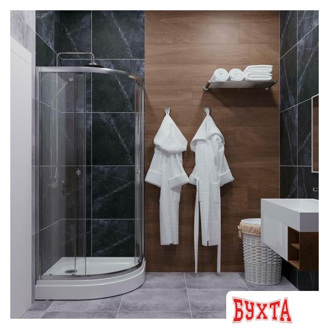 Душевой уголок Triton Альфа Хром А1 100х100 без поддона (прозрачное стекло) 5