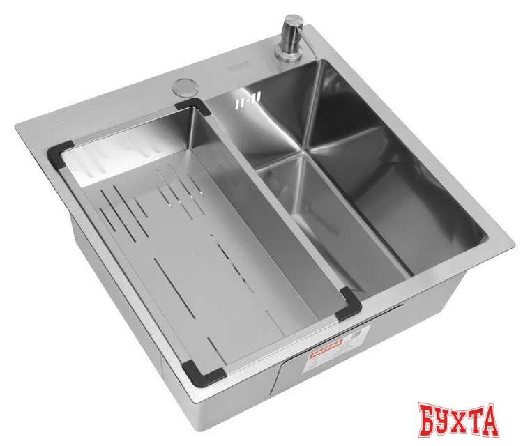 Кухонная мойка ARFEKA Eco AR мойка 500*500, коландер G, дозатор Satin Decor Millet