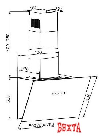 Кухонная вытяжка ZorG Nero 1200 60 S (белый) 2