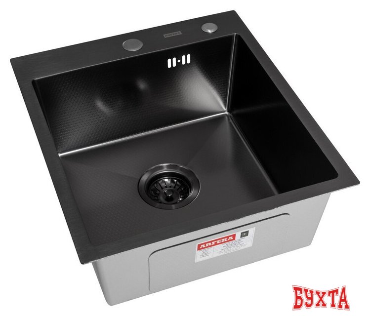 Кухонная мойка ARFEKA ECO AR 450*500 BLACK PVD NANO DECOR 2