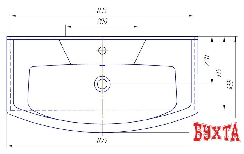 Умывальник Kirovit Элеганс 850 2
