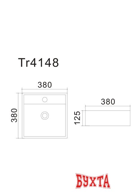 Умывальник Uptrend Medusa L (глянцевый белый) 3
