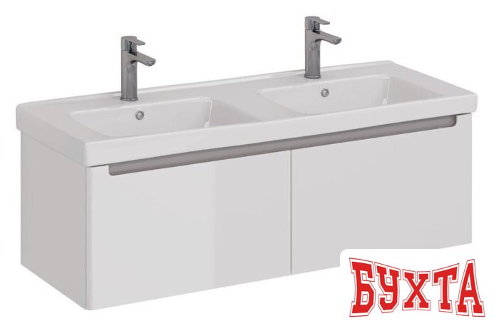 Мебель для ванных комнат Lemark Тумба под умывальник Buno Mini 125 LM05BM125T (белый глянец) 1