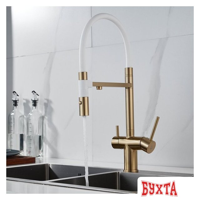 Смеситель Rose R958G (золотой сатин) 3