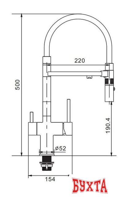 Смеситель Rose R958T 2