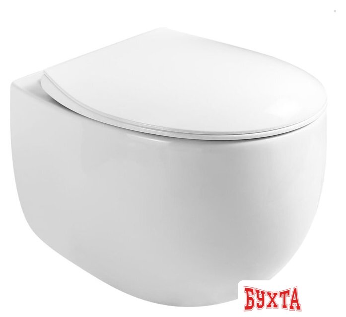 Унитаз подвесной Roxen Egg в комплекте с инсталляцией StounFix Dual Fresh 6 в 1 964237 (кнопка: оружейная сталь) 5