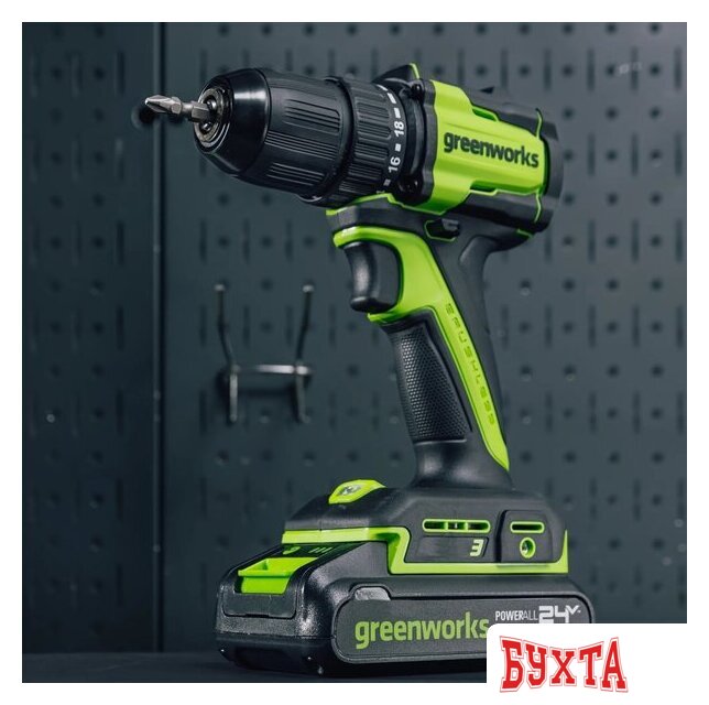 Дрель-шуруповерт Greenworks DD345 3708307CUA (с 1-им АКБ) 2