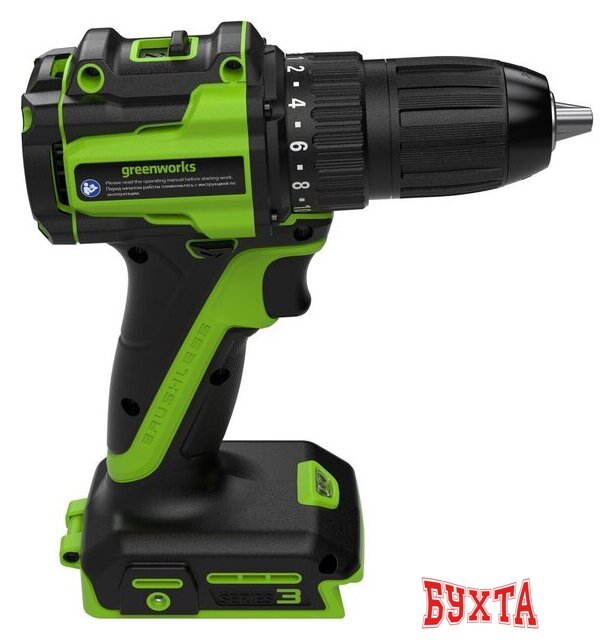 Дрель-шуруповерт Greenworks DD345 3708307CUC (с 2-мя АКБ) 5