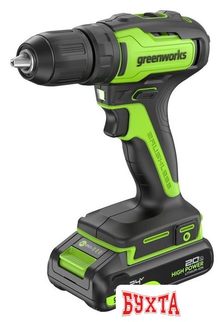 Дрель-шуруповерт Greenworks GD24DD35K2 3704007CUA (с 1-м АКБ) 2