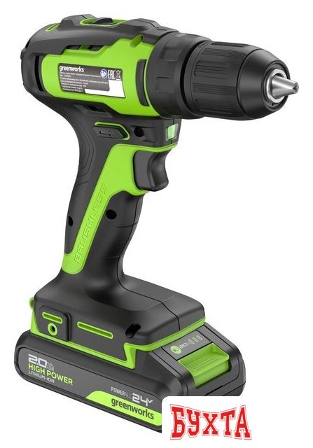 Дрель-шуруповерт Greenworks GD24DD35K2 3704007CUA (с 1-м АКБ) 3