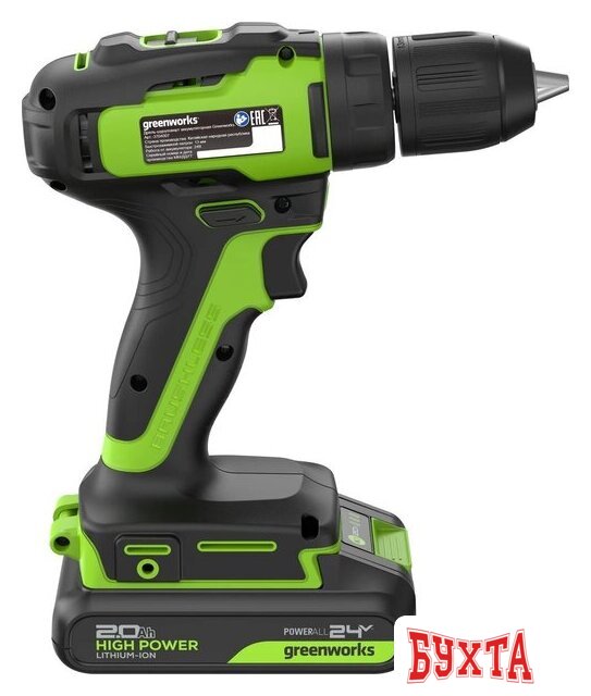 Дрель-шуруповерт Greenworks GD24DD35K2 3704007CUA (с 1-м АКБ) 5