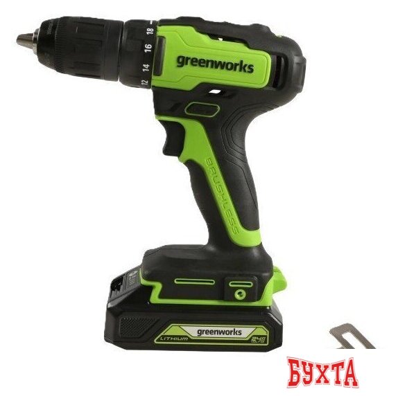 Дрель-шуруповерт Greenworks GD24DD35K2 3704007CUC (с 2-мя АКБ) 2