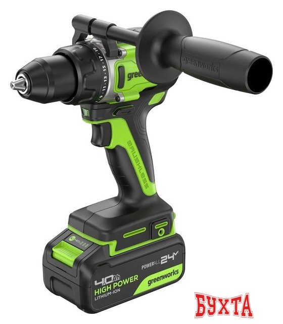 Дрель-шуруповерт Greenworks GD24DD90 3707507CUD (с 2-мя АКБ)