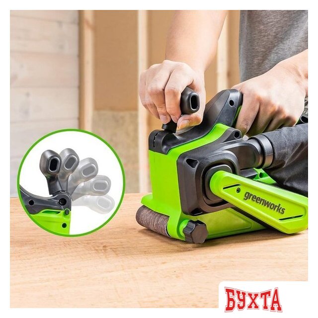 Ленточная шлифмашина Greenworks G24BS 3100607CUA (с 1-им АКБ) 3