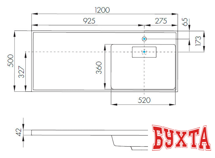 Умывальник Акватон Лондри 120 1A72243KLH010 4