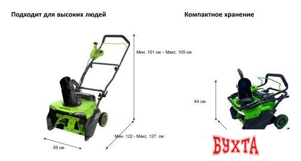 Снегоуборщик Greenworks GD40STX2 2603407 (без АКБ) 5