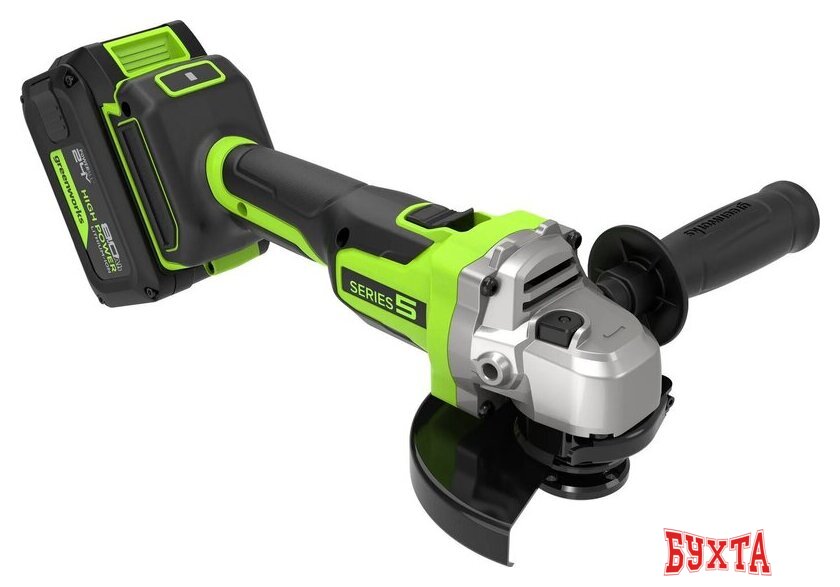 Угловая шлифмашина Greenworks AG590 3201007CUH (с 1-им АКБ, сумка)
