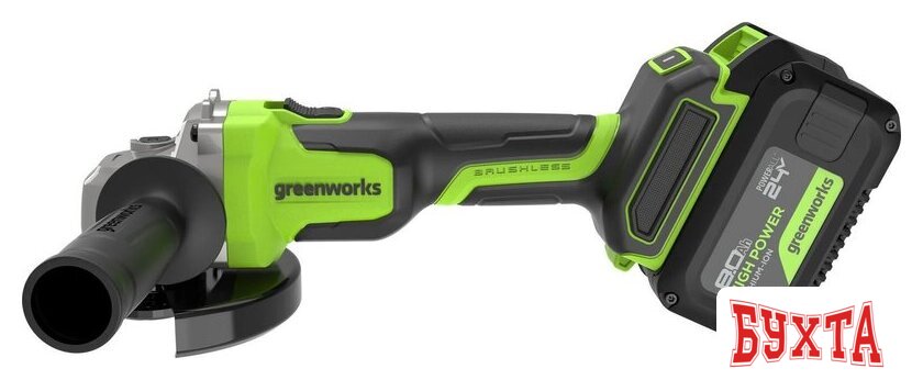 Угловая шлифмашина Greenworks AG590 3201007CUH (с 1-им АКБ, сумка) 4