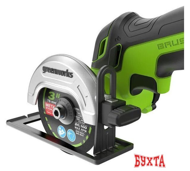 Угловая шлифмашина Greenworks GD24UCS 3402007CUA (с 1-им АКБ) 5