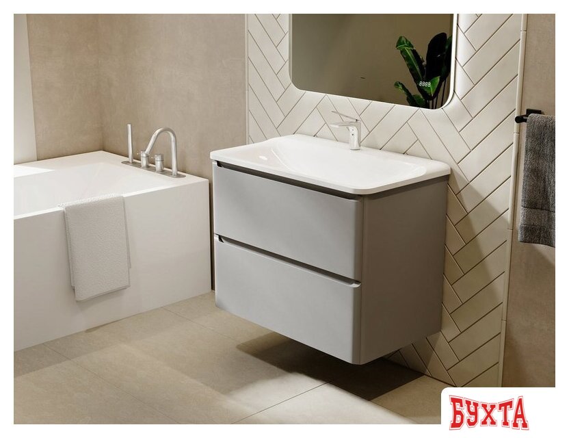 Мебель для ванных комнат Raval Тумба под умывальник Welto 80 Wel.01.80.2/P/GRS/RL 3