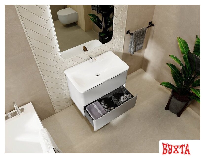 Мебель для ванных комнат Raval Тумба под умывальник Welto 80 Wel.01.80.2/P/GRS/RL 5