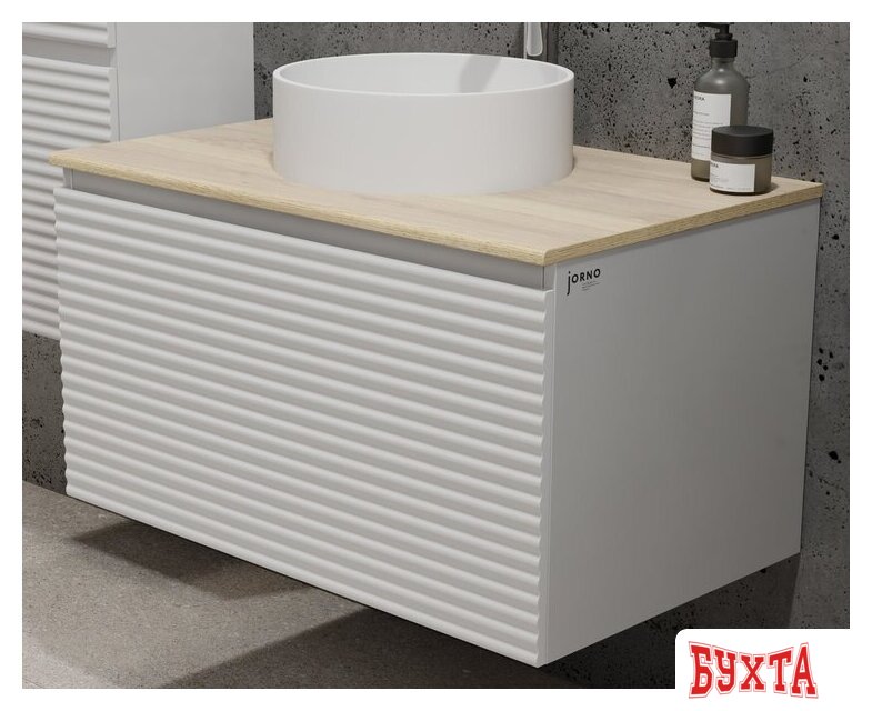Мебель для ванных комнат Jorno Тумба под умывальник Cossety 80 Coss.01.80/P/W-DG/JR (белый/дуб мавелла голд) 1