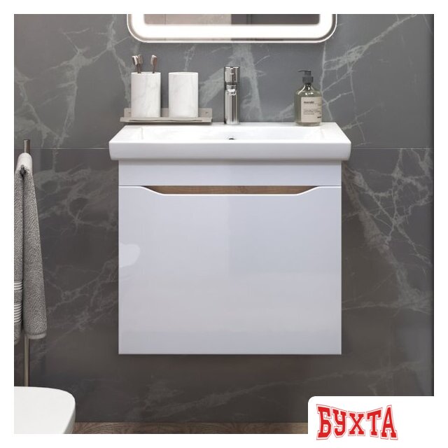 Мебель для ванных комнат Vigo Тумба под умывальник Grani 600-0-1 Como навесная (дуб золотой) 3