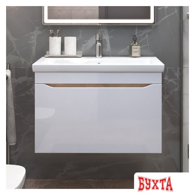 Мебель для ванных комнат Vigo Тумба под умывальник Grani 800-0-1 Como навесная (дуб золотой) 3