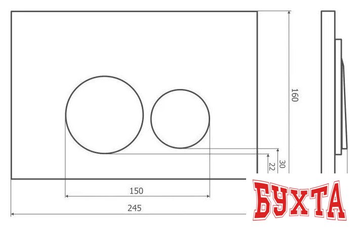 Панель смыва Axus 097IS Slim (сатин) 2