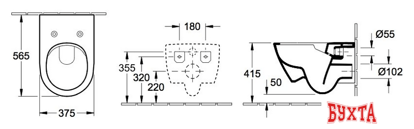 Унитаз подвесной Villeroy & Boch Subway 2.0 5614R2R1 Ceramic Plus 4