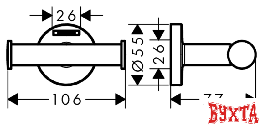 Крючок для ванны Hansgrohe Logis Universal 41725000 2