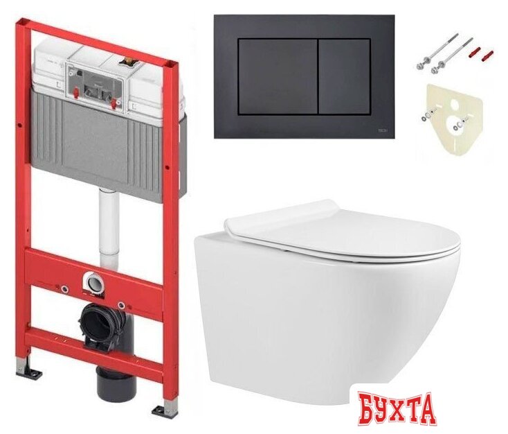 Унитаз подвесной Grado GD-W203T + TECE 9400414 (с кнопкой смыва) 1