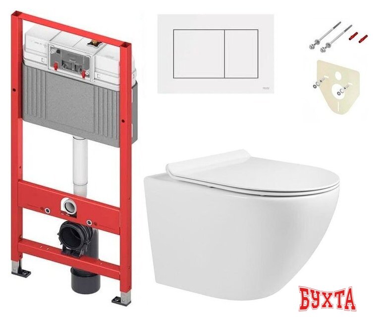 Унитаз подвесной Grado GD-W203T + TECE Kit 9400413 (с кнопкой смыва)