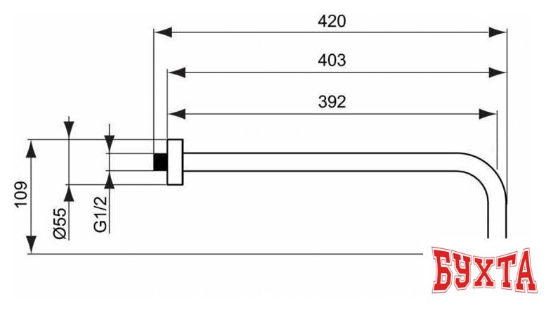 Держатель верхнего душа Ideal Standard IdealRain B9445AA 3