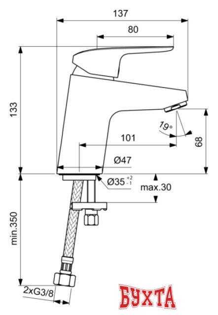 Смеситель Ideal Standard Ceraflex B1710AA 2