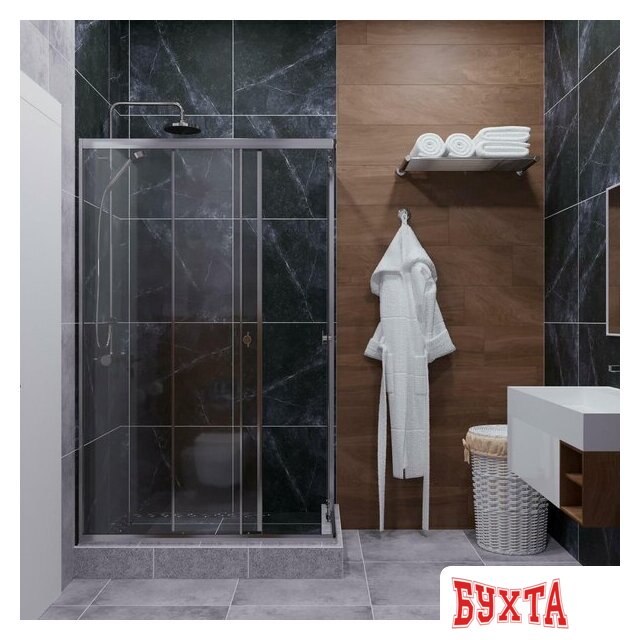 Душевой уголок Triton Вента Хром А1 120х80 без поддона (прозрачное стекло) 5