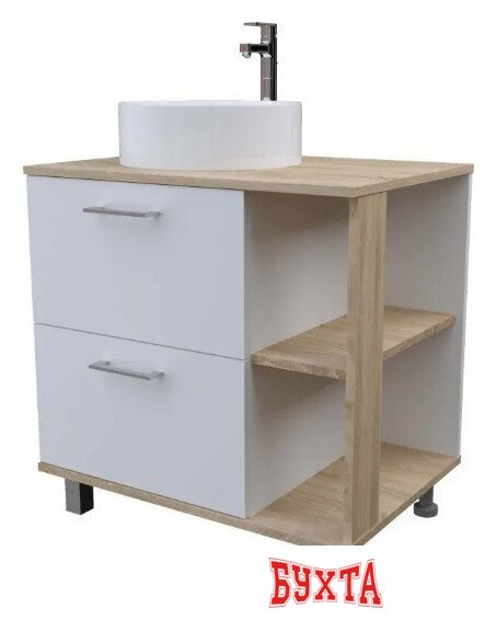 Мебель для ванных комнат Axus Тумба под умывальник Альпина 70 (2 ящика)