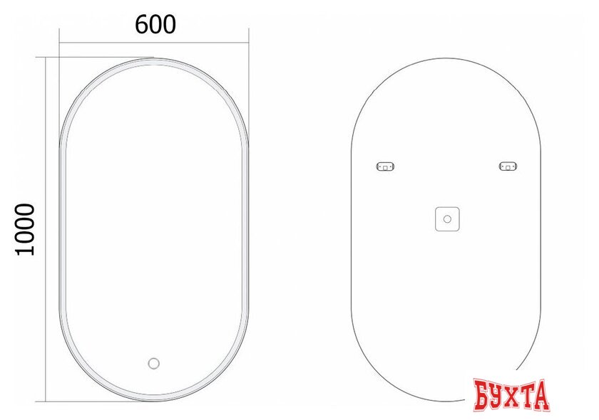 Мебель для ванных комнат Axus Зеркало Soul 60x100 Стандарт 4