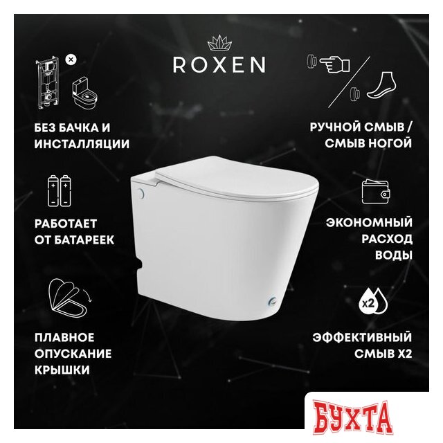 Унитаз приставной Roxen Turbo 620250-01 с импульсным смывом 1