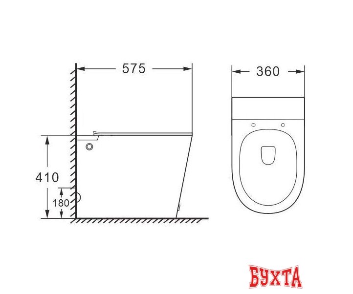 Унитаз приставной Roxen Turbo 620250-01 с импульсным смывом 5