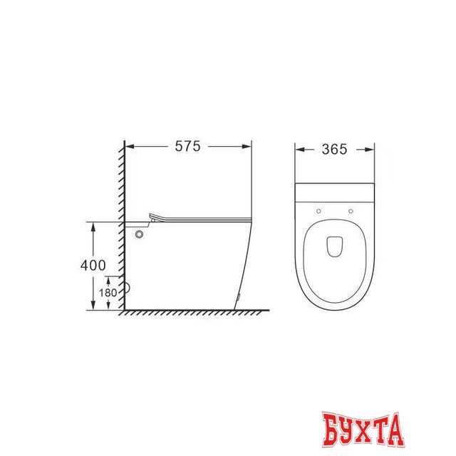 Унитаз приставной Roxen Vario 620260-01 с импульсным смывом 5