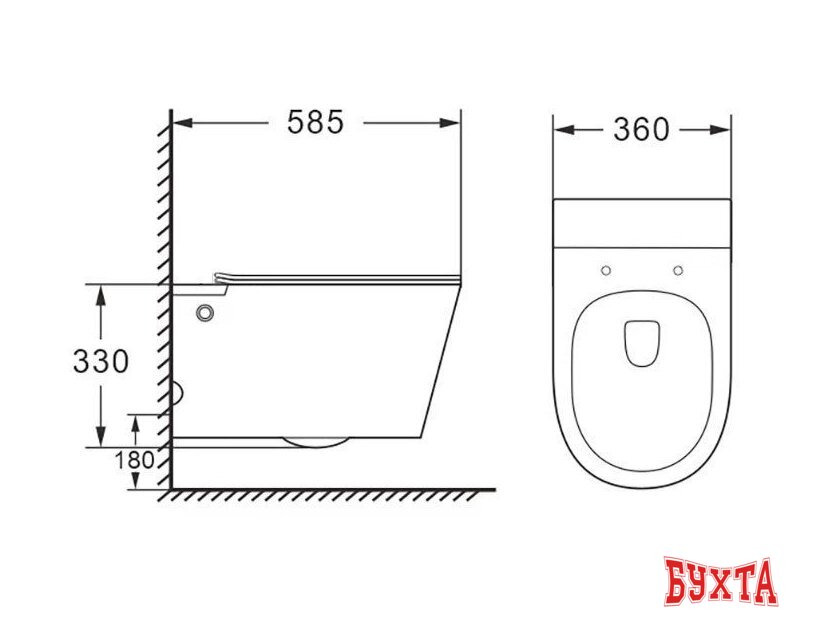 Унитаз подвесной Roxen Grown 620270-01 с импульсным смывом 3