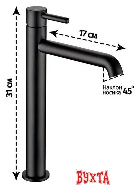 Смеситель Grocenberg GB3029 (черный матовый) 2