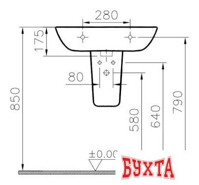 Умывальник Vitra S20 60x46 [5503B003-0001] 3