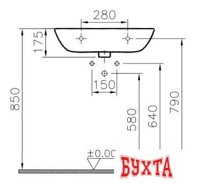 Умывальник Vitra S20 60x46 [5503B003-0001] 4