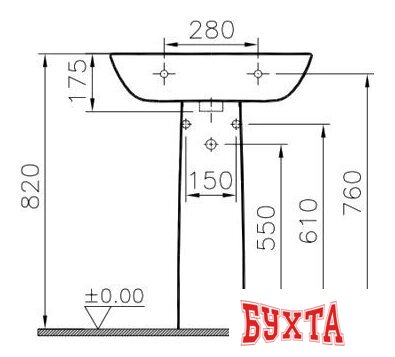 Умывальник Vitra S20 60x46 [5503B003-0001] 5