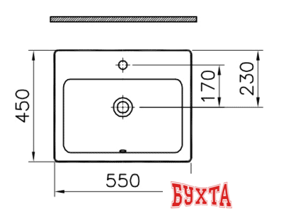 Умывальник Vitra S20 55x45 [5465B003-0001] 5