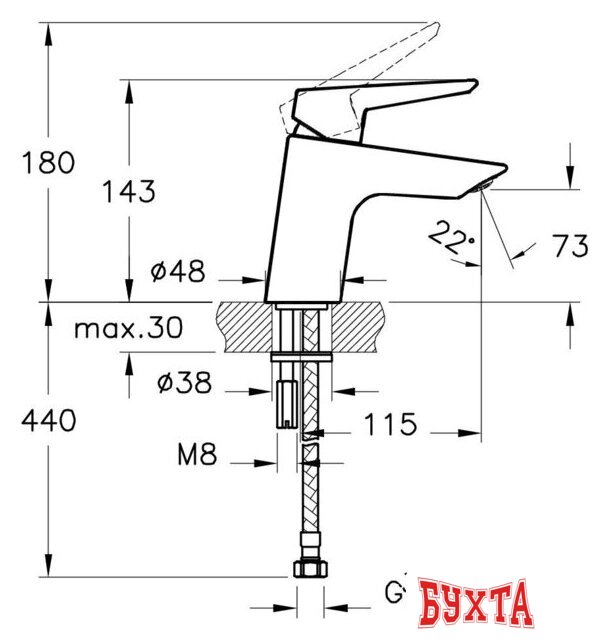 Смеситель Vitra Solid S A42440EXP 3