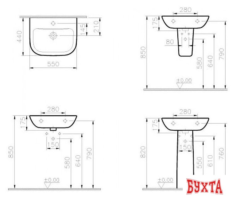 Пьедестал для умывальника Vitra S20 5529B003-0156 3
