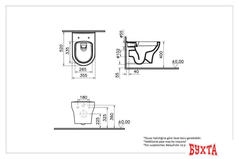 Унитаз подвесной Vitra Zentrum Round 9879B003-7200 4